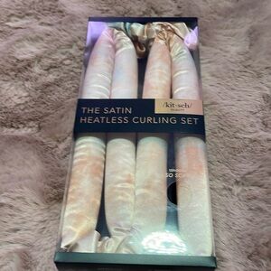 Kitsch new satin heatless curling set in sunset tie dye